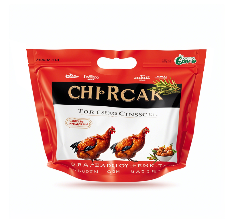 Custom Food Grade Plastic Stand Up Pouch for Roasted Chicken And Cooked Food Packaging