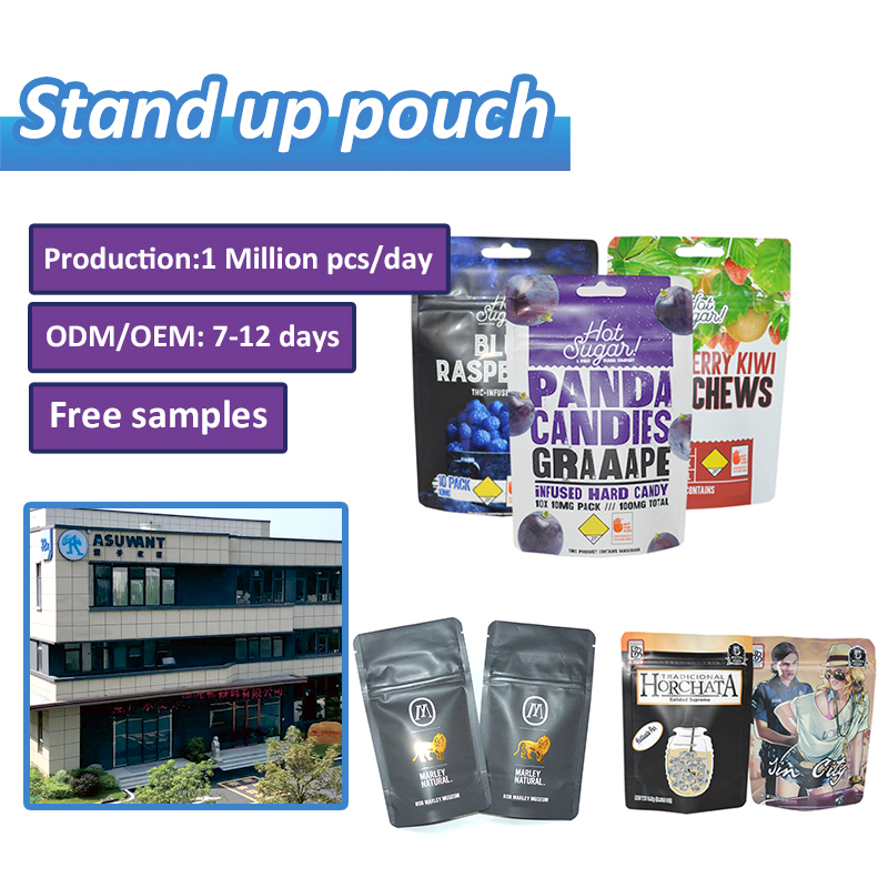 Custom Printed Gummy Cookie Biscuit Ziplock Packaging Plastic Small Child Proof Edible Candy Smell Proof 3.5g Mylar Bag