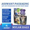 Custom Mylar Baggies 3.5 Printed Design Stand Up Pouch Resealable Zip Lock Small Packaging Bags for Food Storage