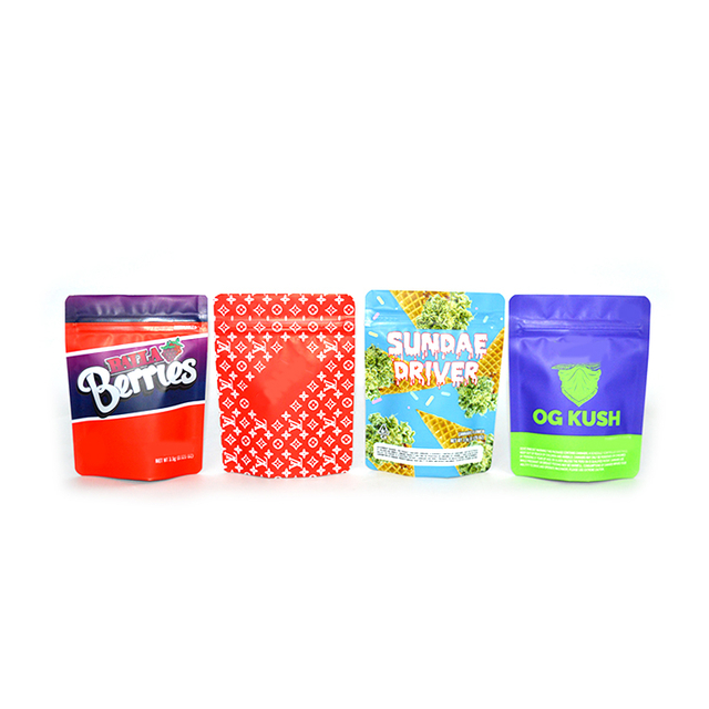 Smell Proof Dispensary Cookie Mylar Ziplock Bags 3.5 /7 /14 /28g Gummies Cookie Packaging
