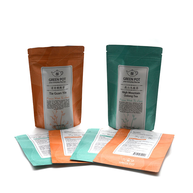Biodegradable Custom Printing Empty Tea Bags Plastic Ziplock Mylar Smell Proof Bags