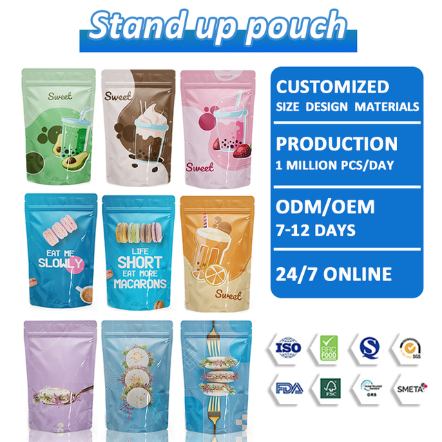 Wholesale Food Packaging Ziplock Smell Proof 3.5g Stand Up Pouch Custom Printed Mylar Bags
