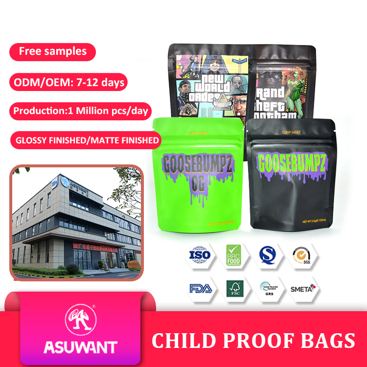 Certified Cannaburst Exotic Cart Cookies Smell Proof 3.5g Bags Indica Hyrid Package Stand Up Pouch