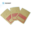 Biodegradable Recycled Customized Stand Up Pouches Dry Food Packaging Brown Kraft Paper Bags with Translucent Window