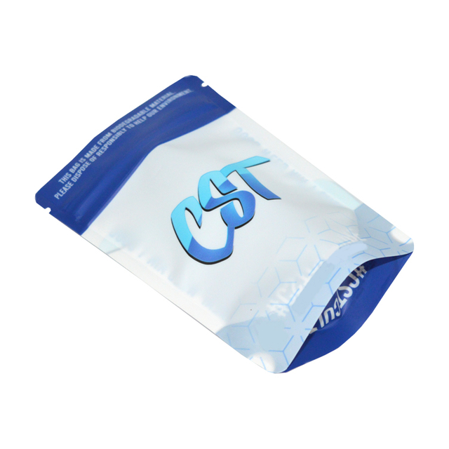 Compostable White Matte 420 Marijuana Smellproof Child Resistant Mylar Bags Jungle Boys Packaging