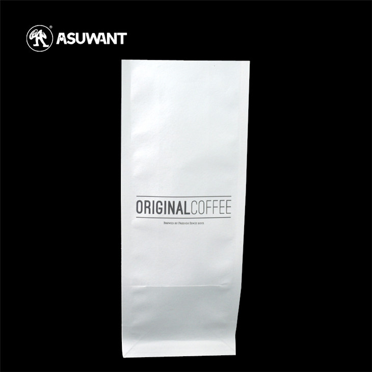Custom Printed Sealable Aluminum Foil Side Bags Coffee Tea Packaging Bags with Tin Tie
