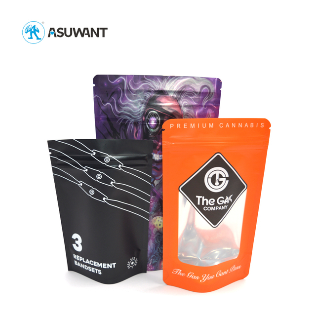 Recyclable Biodegradable 3.5g Runtz Ziplock Smell Proof Mylar Stand Up Packaging Bags for Medical Pill Tablet